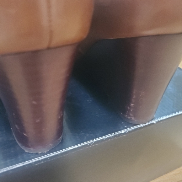 Ralph Lauren Shaley wedge booties caramel / tan leather - Picture 5 of 8